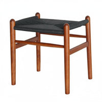 Solid Wood Frame Woven Top Wooden Stool Nordic Design Backless Woven Stool Handwoven Accent Furniture Multi-Purpose for Cafe Owners, Interior Designers, Tea Room, Dining Area, Entryway, Bedroom