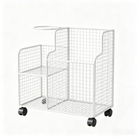 Rolling Wire Storage Trolley Grid-styleGrid Sports Equipment Trolley Sports Gear Trolley Multi-Section Metal Storage Stand