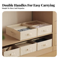 Lidded textile Box Large Capacity Lidded Clothing container Stackable for Dorm Room