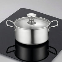 6 Pieces Soup Pot Set with Handles Stainless Steel Soup Pot Set Induction Compatible Pots for Home Cooks, Renters, Kitchen, Meal Prep
