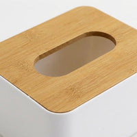 Tissue Box for Bedroom and Living Room Decor, Modern Minimalist Tissue Box Holder with Bamboo Lid