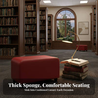 adjustableable Rectangular Padded Stool adjustableable Use Upholstered Footrest Comfortable Padding Footstool Space-Saving for Families, Office Workers, Kindergarten, Living Room, Library, Entryway