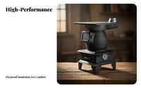 Cast Iron Heating Stove, Thickened Material, Charcoal/Wood Compatible, Indoor Home & Rural Heater, Multi-Purpose