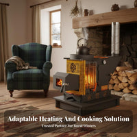 High-End Gasification Stove, double energy Wood & Coal Heater, Winter Heating Stove for Home, Rural Fireplace