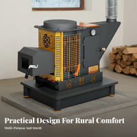 High-End Gasification Stove, double energy Wood & Coal Heater, Winter Heating Stove for Home, Rural Fireplace