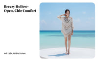 Beach Cover Up, Hollow Knit Loose Top, Sun Protection for Women
