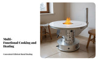 Indoor Wood Stove, Smokeless Gasification Heater, Thickened Winter Heating, Multicombustible, Home Use