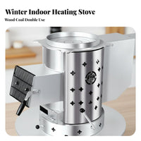 Indoor Wood Stove, Smokeless Gasification Heater, Thickened Winter Heating, Multicombustible, Home Use