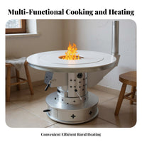 Indoor Wood Stove, Smokeless Gasification Heater, Thickened Winter Heating, Multicombustible, Home Use
