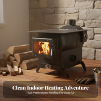 Rural Heating Stove, Wood Gasification, Dual Energy, Large Fire Viewing Window, Multi-Functional