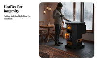 Indoor Heating Gasification Stove, double combustible Coal & Wood, Rural Home Cooking & Heating