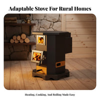 Indoor Heating Gasification Stove, double combustible Coal & Wood, Rural Home Cooking & Heating