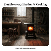 Indoor Cast Iron Heating Stove, Wood/Coal Dual Energy, Smokeless Winter Heater, Multi-Functional Cooking, Rural Household Use