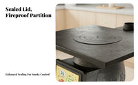 Indoor Cast Iron Heating Stove, Wood/Coal Dual Energy, Smokeless Winter Heater, Multi-Functional Cooking, Rural Household Use
