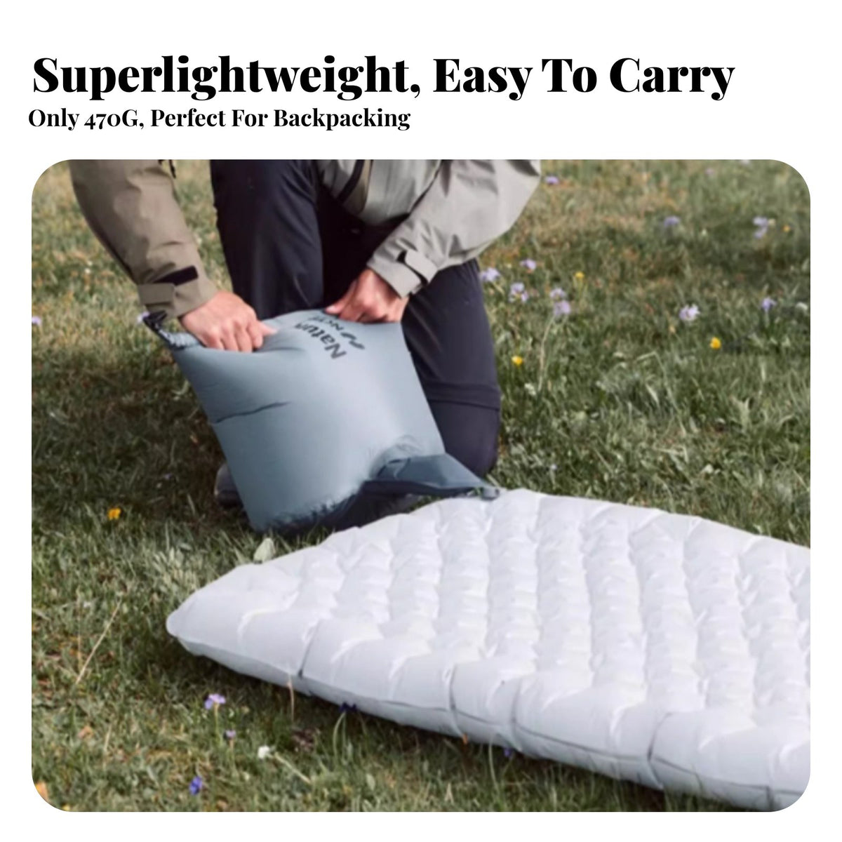 Camping Sleeping Pad, Outdoor Moistureresistant Mat, lightweight Foldable Thickened Tent Ground Pad, High R-Value, Portable for Hiking
