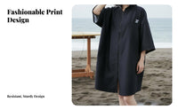 Adult Quick Dry Hooded Absorbent Poncho Towel, Beach, Surf, Swim, Spa, Unisex, Black Paisley