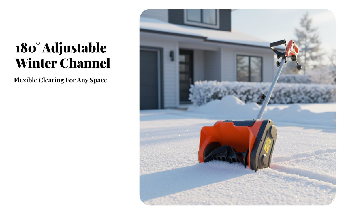 Electric Winter Sweeper, High Power Walk-Behind Snow Remover, Outdoor Lithium Battery Snow Thrower for Driveways, Schools, Paths