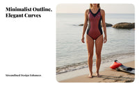 Women's Freediving Wetsuit, Sleeveless One-Piece Bikini Cut, Stretch Fabric
