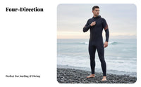 Men's 3mm Full Body Wetsuit, Long Sleeve Thermal Diving Suit, Anti-Cold Snorkeling Suit, Warm Winter Surfing Suit
