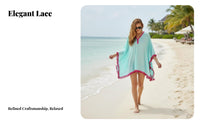 Lace Beach Cover Up, Sun Protection Cardigan, Holiday, Loose Fit, Summer