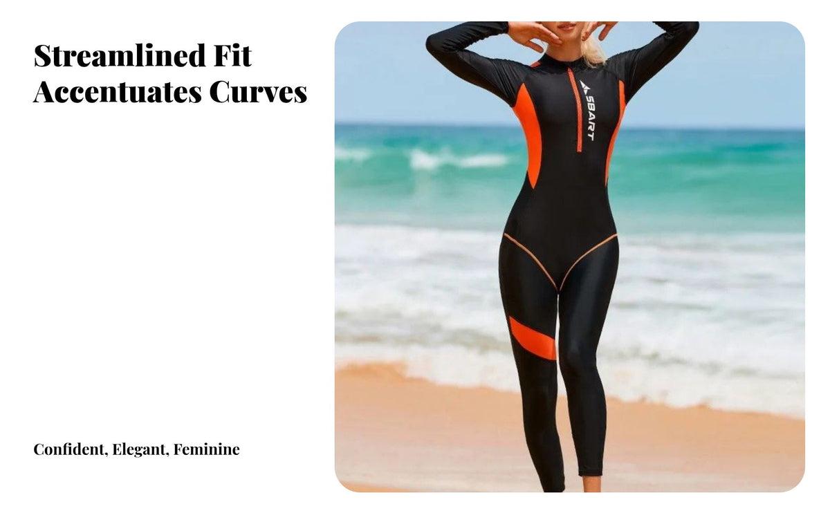 Summer Wetsuit for Women, One-Piece, Quick-Dry, Long Sleeve, Sun Protection