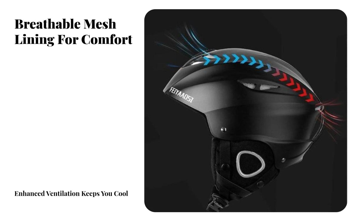 Ski Helmet for Adults, Adjustable Size, Warm Fleece Lining, Outdoor Snowboard & Skiing Protective Gear