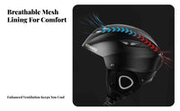 Ski Helmet for Adults, Adjustable Size, Warm Fleece Lining, Outdoor Snowboard & Skiing Protective Gear