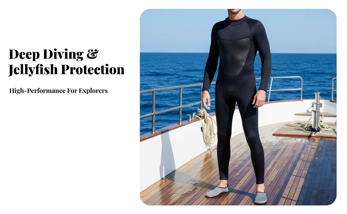 Men's 3mm Wetsuit, Full Body, Long Sleeve, Thickened, Thermal, Sun Protection, Surfing, Diving
