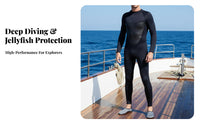 Men's 3mm Wetsuit, Full Body, Long Sleeve, Thickened, Thermal, Sun Protection, Surfing, Diving