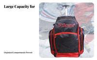sports Equipment Bag with rollers, Upright Rolling Storage, Backpack design, Kids & Adults, Large Capacity