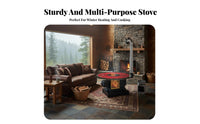 Indoor Smokeless Gasification Heater, double combustible Wood, Removable countertop, Random design