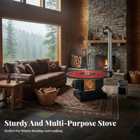 Indoor Smokeless Gasification Heater, double combustible Wood, Removable countertop, Random design