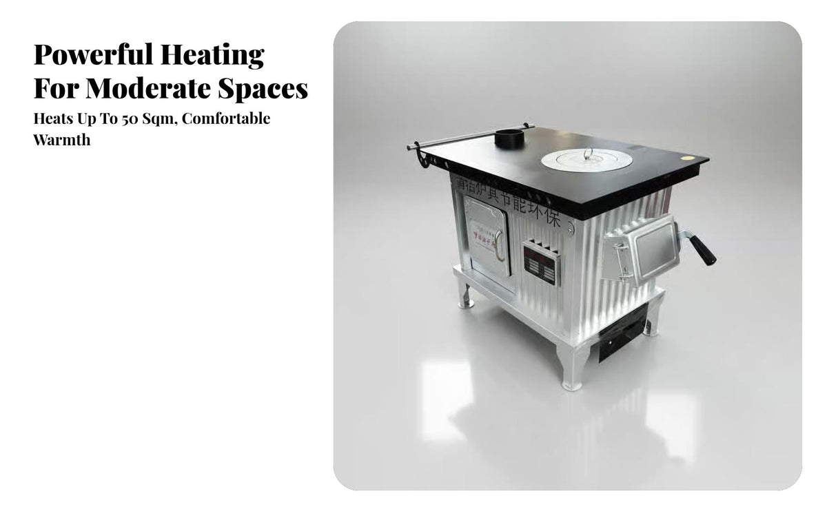 Indoor Heating Stove, double energy Wood Tibetan design, Smokeless Gasification Fireplace, Home Use