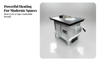 Indoor Heating Stove, double energy Wood Tibetan design, Smokeless Gasification Fireplace, Home Use