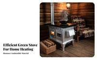 Indoor Heating Stove, double energy Wood Tibetan design, Smokeless Gasification Fireplace, Home Use