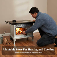 Indoor Heating Stove, double energy Wood Tibetan design, Smokeless Gasification Fireplace, Home Use