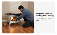 Indoor Heating Stove, double energy Wood Tibetan design, Smokeless Gasification Fireplace, Home Use