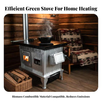 Indoor Heating Stove, double energy Wood Tibetan design, Smokeless Gasification Fireplace, Home Use