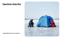 Winter Ice Fishing Tent, Automatic Cotton Insulated Shelter, Thickened Windproof, 3-4 Person