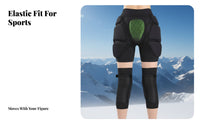 Ski Protective Gear, Padded pelvic Pad, Knee Pad, Thickened collision Protection, winter Equipment Set