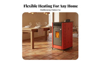 Biomass Stove, twin combustible Wood Fireplace, Automatic Heating, Home Remote Control