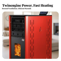 Biomass Stove, twin combustible Wood Fireplace, Automatic Heating, Home Remote Control