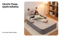Inflatable Mattress, Thickened PVC, Electric Pump, Foldable Bed for Home and Camping, Soft, Adjustable Firmness