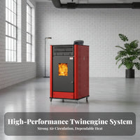 Biomass Stove, twin combustible Wood Fireplace, Automatic Heating, Home Remote Control