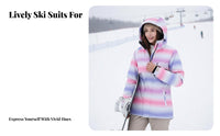 powder Suit, Women's Waterproof powderboarding Clothing, stylish Winter Wear Jacket & Strap Pant Set