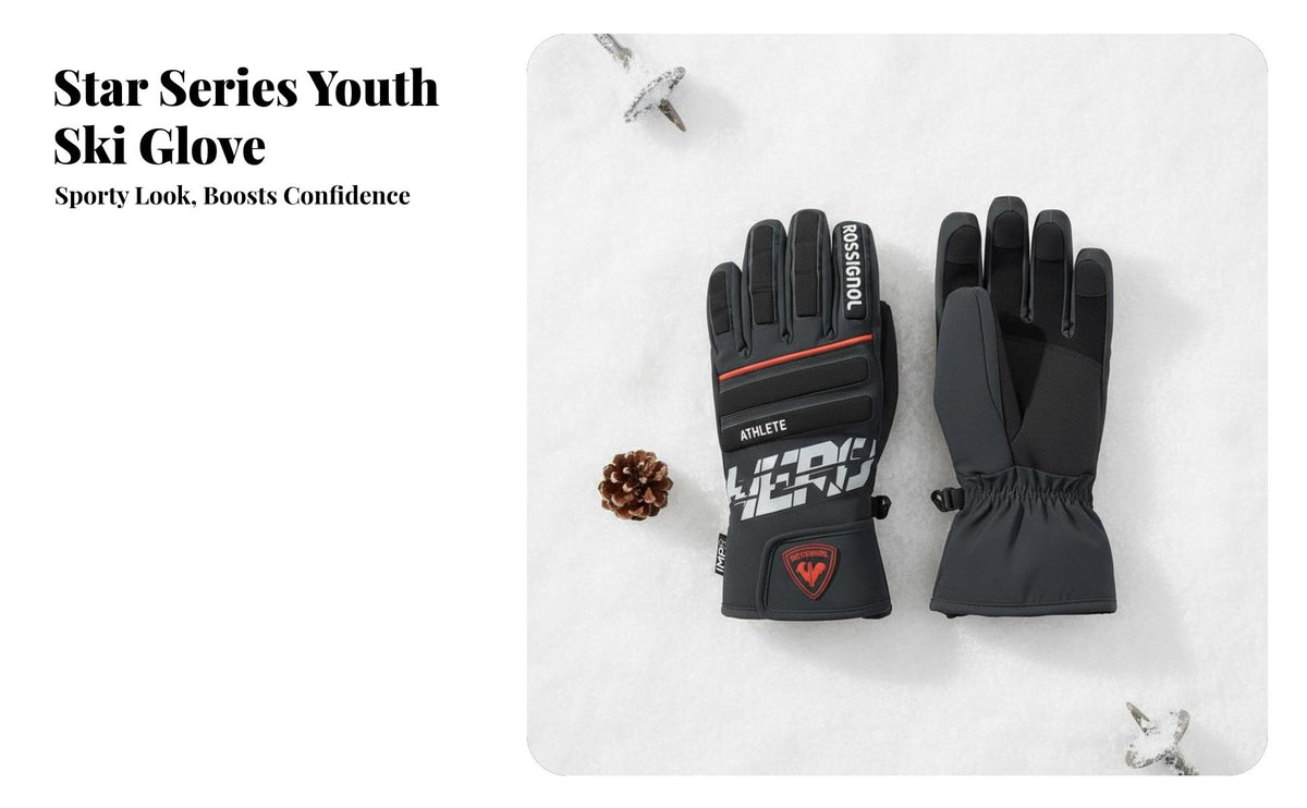 Ski Gloves, Waterproof Windproof, Breathable, Juniors' Ace, Unisex Youth, Warm for powder Sports