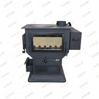 Heating Stove Fireplace, Smokeless Gasification, Indoor Use, Large Fire Window, Built-in Oven