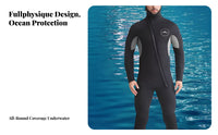 Wetsuit, Thick Full Body, Fleece-Lined, Thermal, Anti-Cold, One-Piece Design