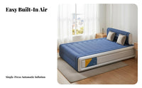 Inflatable Bed, Flocked Surface, Highelevated, Foldable, Automatic Inflation, Home Bedroom, Random Design