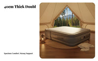 Outdoor Dual Air Mattress, Built-in Pump, 40cm Thick, Portable PVC Bed for Camping and Home